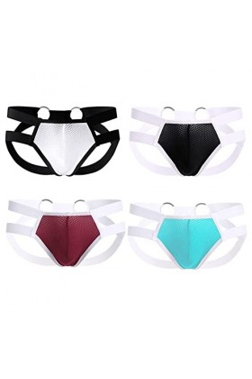 Jockstrap String pour homme avec anneau Sexy Sous-vêtements String Sous-vêtements Slip Jock Strap Lingerie, Noir/blanc/rouge/