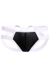 Jockstrap String pour homme avec anneau Sexy Sous-vêtements String Sous-vêtements Slip Jock Strap Lingerie, Noir/blanc/rouge/