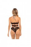 ZTIANEF LentrejambeSexy Crossover Backless érotique Combinaison à Trois Points, Noir, M