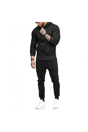 Zannycn Veste de cyclisme à capuche pour homme - Avec fermeture éclair - Veste de moto pour homme - Veste à capuche unie - Av