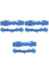 6 Pièces Partie Anneau Jambe pour Costume Accessoire Foncé Bleu Foncé Jarretière de Mariée Femmes Cuisse Floral Bal Dentelle 