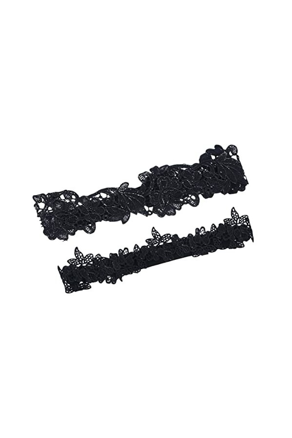 6 Pièces Partie Anneau Jambe pour Costume Accessoire Foncé Bleu Foncé Jarretière de Mariée Femmes Cuisse Floral Bal Dentelle 