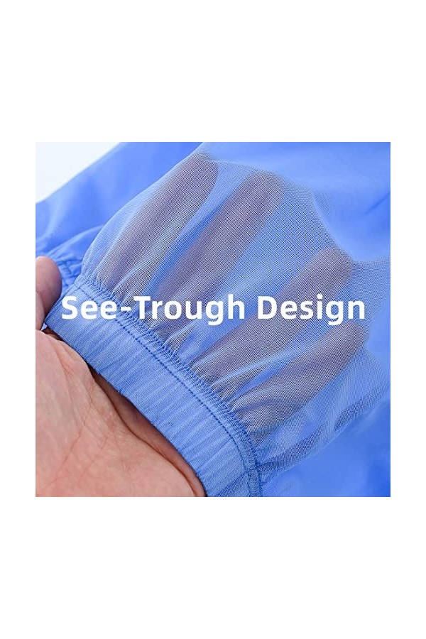 BIATWOWR See-Through Short sexy pour homme Transparent Unlined Long Leg Trunks, 1 paquet : bleu 8501 , XXL