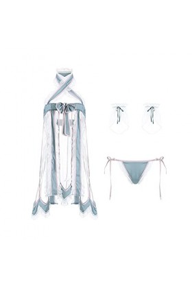 Hanfu Lingerie sexy pour femme Cosplay Anime japonais Pyjama pétale de chiffon, Vert/gris, taille unique