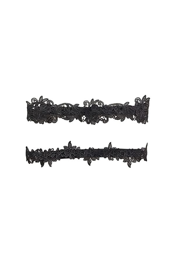 ZZSRJ Bague en Dentelle brodée Dames Bague de la mariée de mariée Bande délasticité Color : Blue, Taille : One Size 