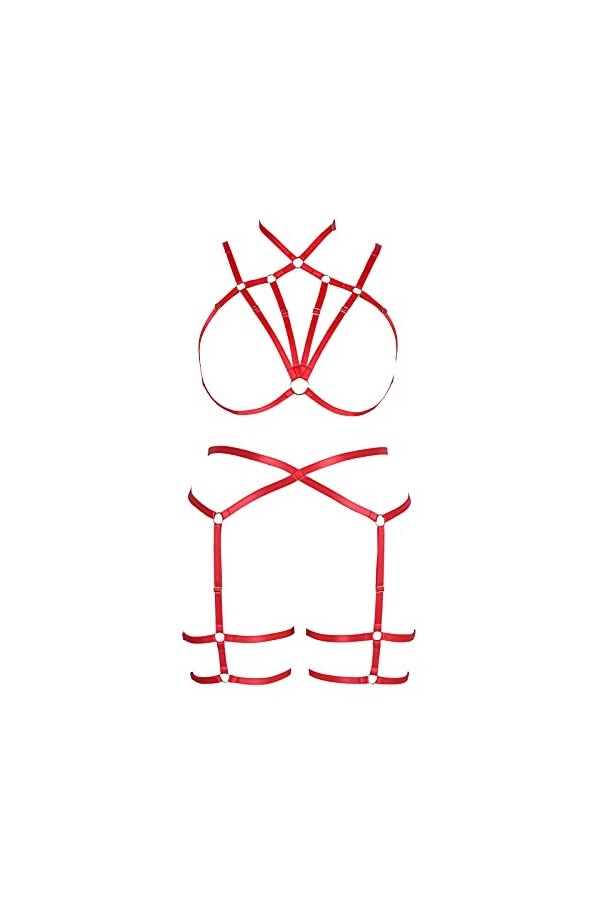 Ceinture porte-jarretelles grande taille harnais complet pour femme soutien-gorge punk dodu grande taille lingerie festival r