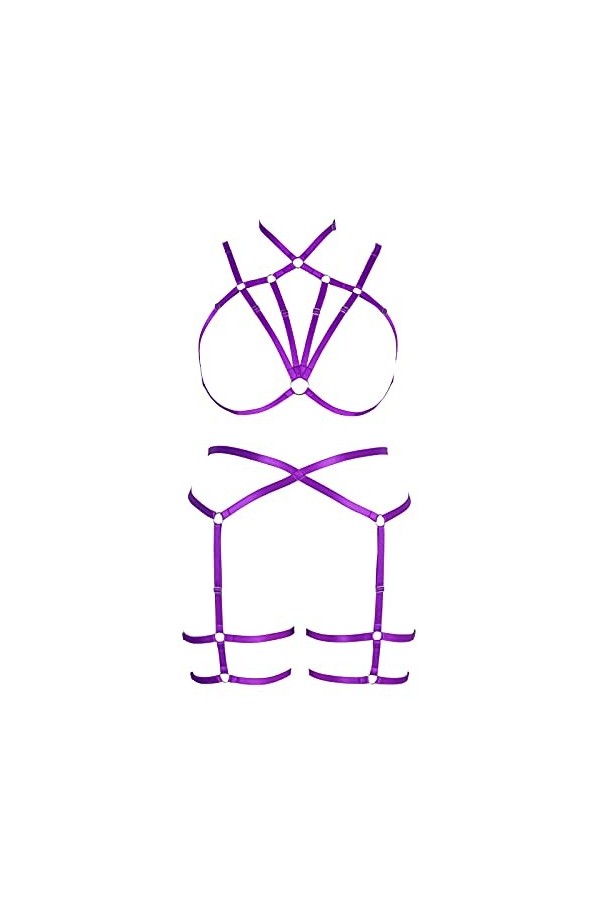 Ceinture porte-jarretelles grande taille harnais complet pour femme soutien-gorge punk dodu grande taille lingerie festival r