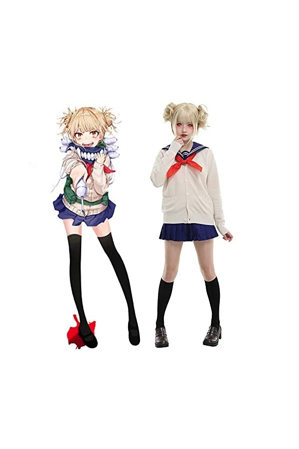 Zhongkaihua Perruque My Hero Academia, Himiko Toga - Cheveux synthétiques résistants à la chaleur - Pour Halloween, fête