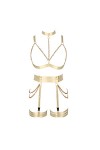 BODYCAGE Porte-jarretelles Soutien-gorge Chaîne de corps Cage à lingerie ensemble Harnais de corps femme Halloween Faire la f