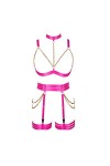 BODYCAGE Porte-jarretelles Soutien-gorge Chaîne de corps Cage à lingerie ensemble Harnais de corps femme Halloween Faire la f