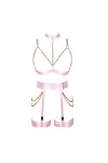 BODYCAGE Porte-jarretelles Soutien-gorge Chaîne de corps Cage à lingerie ensemble Harnais de corps femme Halloween Faire la f