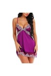 UDRJU Lingerie Sexy pour Le Sexe Robe DÉté Sexy en Chemise De Nuit pour Femme-Violet_XL