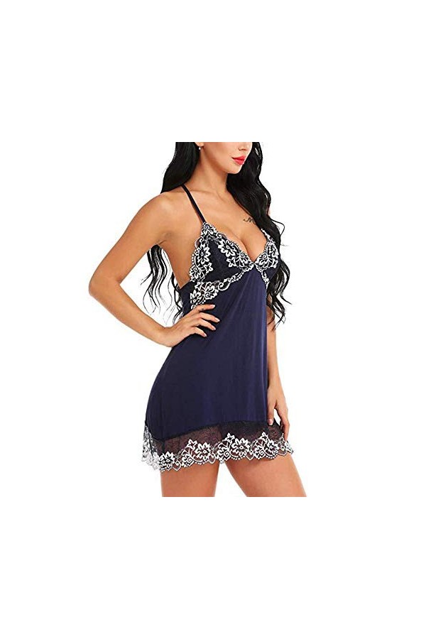 UDRJU Lingerie Sexy pour Le Sexe Robe DÉté Sexy en Chemise De Nuit pour Femme-Violet_XL
