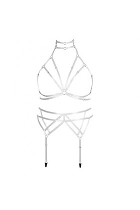 Harnais complet de grande taille pour femme punk gothique lingerie cage soutien-gorge grande taille porte-jarretelles ensembl
