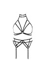 Harnais complet de grande taille pour femme punk gothique lingerie cage soutien-gorge grande taille porte-jarretelles ensembl
