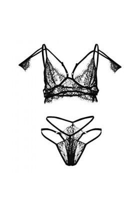 sous-vêtements Sexy pour Femmes, Chemises&nbsp;&nbsp;négligées, Bandage, sous-vêtements Sexy, Soutien-Gorge et String, Ensemble de Ling