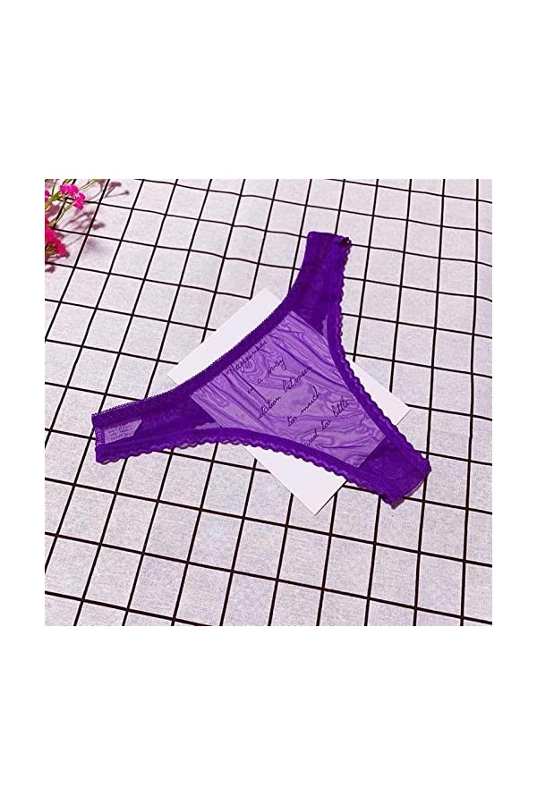 MULANY Femme Slips 2 pièces String Transparent Culotte Femmes personnalité été Dames Dentelle String Voir à Travers Les sous-