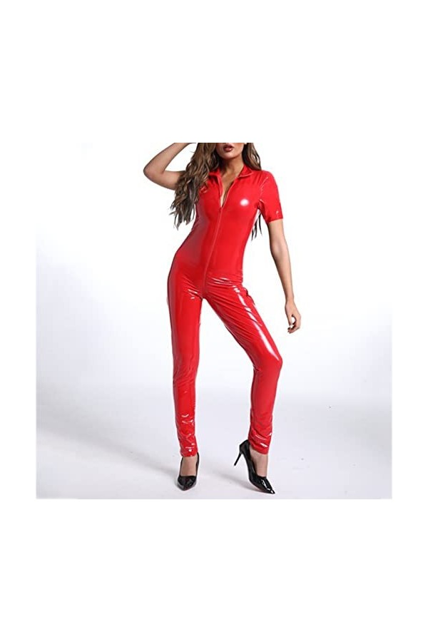 MianYaLi String Noir Sexy Lingerie sous-vêtements érotiques en Cuir Brillant PU pour boîte de Nuit en Cuir Brillant pour Femm