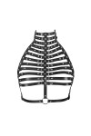 Sangle de poitrine en cuir pour femme - Soutien-gorge punk - Festival rave danse rock photographie lingerie cage, Orange, Tai