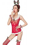 YYAN Sexy Costumes Adultes for Femmes Striptease Sexy Ensemble de vêtements Sexy for la Grille de Lune de Miel Body de Noël f