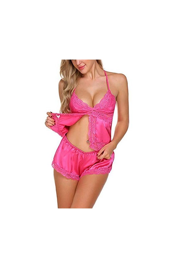 Vetements Sexylingerie Sexy Costume Sexy Sling Pyjama Short Chemise De Nuit-Green_XL