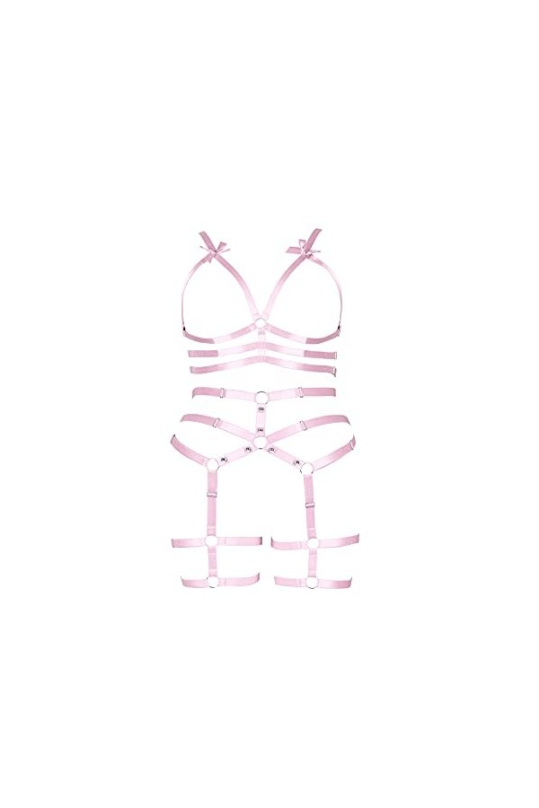 Ensemble de porte-jarretelles de grande taille avec harnais complet pour femme, festival, rave, punk, gothique, grande taille