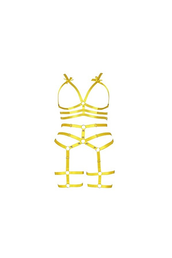 Ensemble de porte-jarretelles de grande taille avec harnais complet pour femme, festival, rave, punk, gothique, grande taille