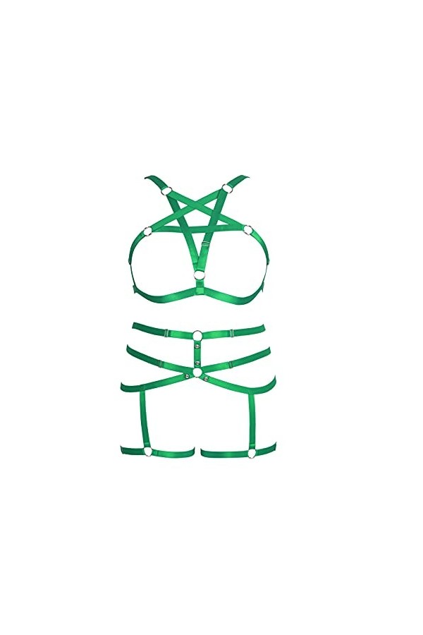 Ensemble de porte-jarretelles de grande taille pour femme, harnais complet pour femme, style punk, gothique, lingerie cage pe