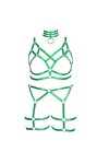 Harnais complet pour femme - Grande taille - Style punk gothique - Lingerie cage - Soutien-gorge grande taille - Porte-jarret