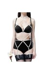 Harnais complet punk pour femme lingerie cage gothique porte-jarretelles ensemble festival rave sangle poitrine grande taille