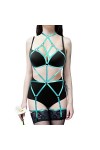 Harnais complet punk pour femme lingerie cage gothique porte-jarretelles ensemble festival rave sangle poitrine grande taille