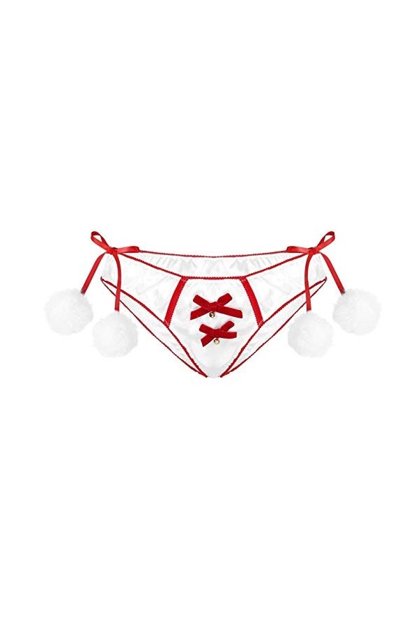 KHJK Actif La Dames Culotte de la Lingerie Thong Boutique de la Ceinture élastique sous-vêtements Bownot Culotte Color : Whi