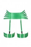 Harnais de corps pour femme avec jarretelles style punk gothique en tissu extensible - vert - Taille Unique
