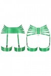 Harnais de corps pour femme avec jarretelles style punk gothique en tissu extensible - vert - Taille Unique