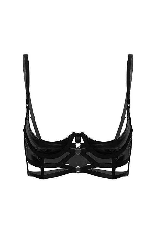 Lingerie Sexy Lingerie Sensuelle Club Wear Lingerie Bretelles Spaghetti Ajustables,Noir,XXL