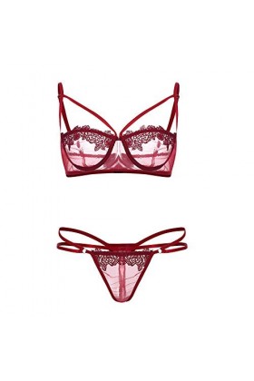 sous-vêtements Sexy pour Femmes, Robes, Bandage sans Fil, Lingerie érotique, Costumes en Dentelle, Ensemble Culotte