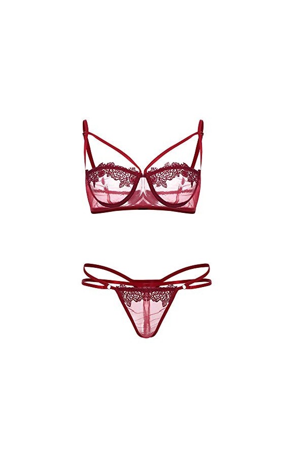 sous-vêtements Sexy pour Femmes, Robes, Bandage sans Fil, Lingerie érotique, Costumes en Dentelle, Ensemble Culotte