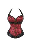 Corset Gothique Steampunk Licou Cou Sexy Corset Top Cuir Os en Acier Corset Femme Corset Grande Taille Costume dHalloween-Ro
