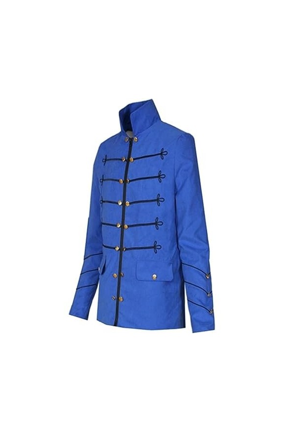 CABULE Steampunk Vêtements gothiques pour hommes Veste militaire Veste vintage Col montant Salopette rock Vêtements dextérie