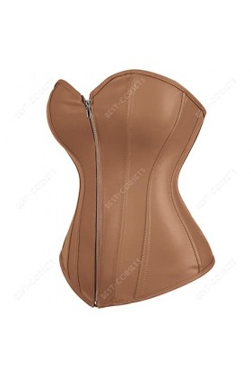 Corset en cuir synthétique pour femme avec bretelles - Corset sexy - Grande taille