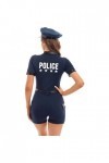 ranrann Déguisement Policière Femme Adulte Sexy Costume Tenue Erotique Mini Robe Courte Sexy Cosplay Halloween Carnaval Party