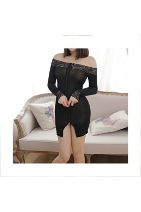 JINGGEGE Smissaire Voir à Travers la Robe de Micro Robe Transparente pour Femmes Robe de Club de Soie serrée Sexy Color : Le