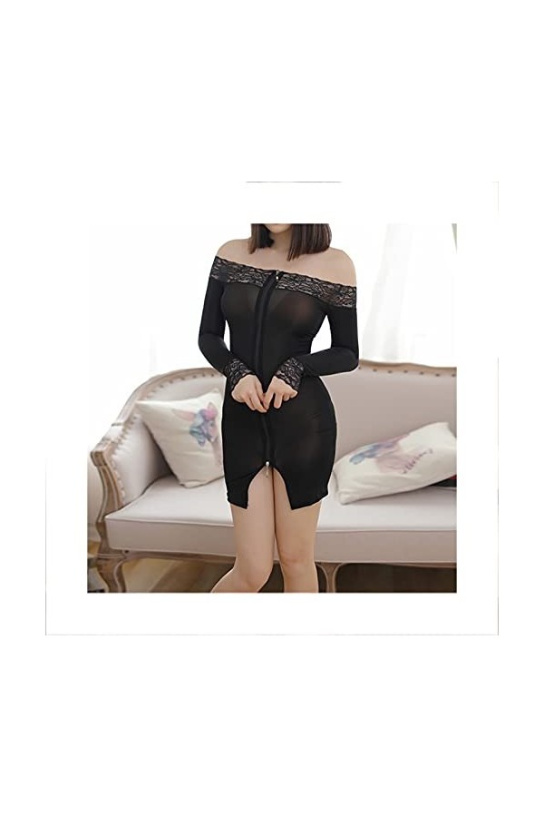JINGGEGE Smissaire Voir à Travers la Robe de Micro Robe Transparente pour Femmes Robe de Club de Soie serrée Sexy Color : Le