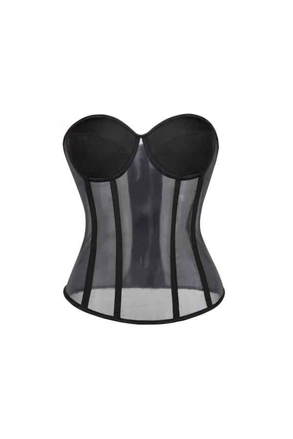 Niiyyjj Corset gothique sexy noir pour femme, AU1143, X-Large
