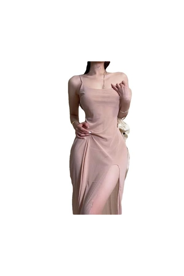 Déguisements Adultes Costumes Sexy Femme Robe Sexy Voir À Travers Sans Manches Transparente Haute Fente Moulante Lingerie Rob