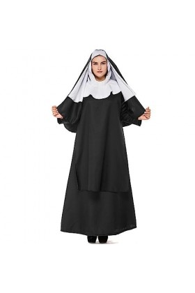 FiveEarl Costume de nonne pour femme - Robe dHalloween S 
