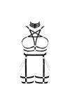 Femmes bodyband Pentagramme Soutien - Gorge Plus Taille élégant évidé Garter Set Punk Gothique Halloween Carnaval Club Costum