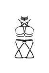 Femmes Body Harnais Pentagramme Soutien - Gorge Plus Taille élégant Corps Creux Cage Garter Set Punk Gothique Halloween Carna