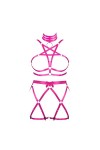 Femmes Body Harnais Pentagramme Soutien - Gorge Plus Taille élégant Corps Creux Cage Garter Set Punk Gothique Halloween Carna
