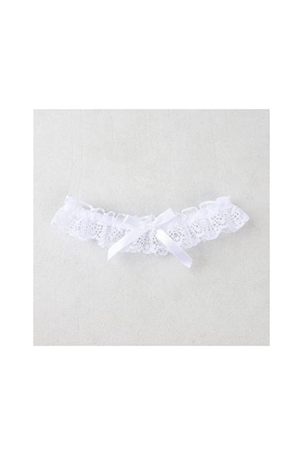 HEIMP Sexy Perles Dentelle Blanche Fleur Perles Mariage jarretière Nuptiale Cuisse Anneau Jambe jarretière Anneau for Femmes/